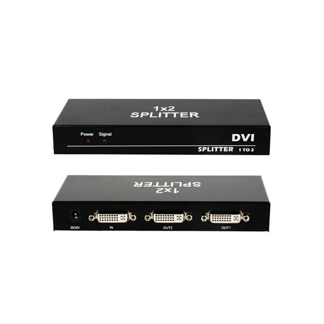 DVI Splitter 1 in 2 Out 2 Port DVI Dual Monitors Distribution Duplicator Video Splitter (EDID Management) Support Resolution up to 4K2K/30HZ for PC Laptop DVR Projector HDTV