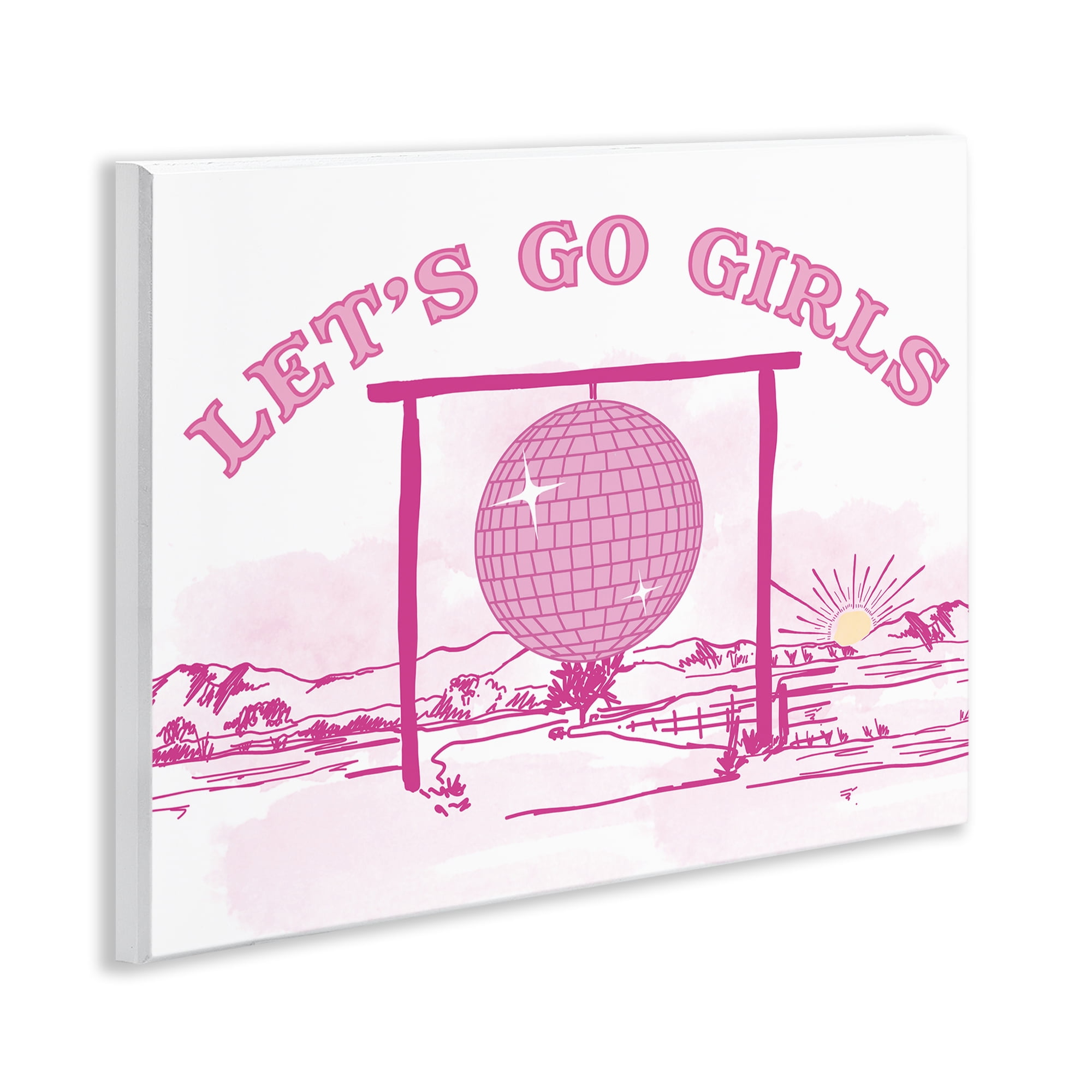 Stupell Industries Go Girls Western Disco Landscape & Nature Painting Unframed Art Print Wall Art, 14 x 11