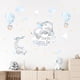 thumbnail image 5 of Pegatinas de pared con forma de globo y animales, pegatinas de pared, murales, calcomanías para niños, globos aerostáticos, nubes, elefantes para habitación de niños, guardería de bebés, 5 of 5
