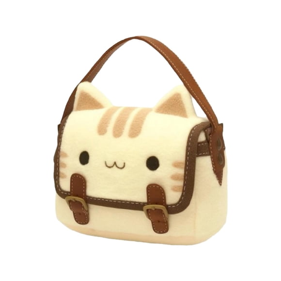 Bolsa de peluche de gato decorativa, bonita bolsa de maquillaje para viajes, citas, fiestas, trabajo y compras. 20 cm x 5 cm x 17 cm