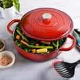 thumbnail image 6 of Crock-Pot 5 Quart Round Enamel Cast Iron Covered Dutch Oven Cooker, Scarlet Red, 6 of 7