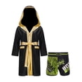 thumbnail image 1 of Fldy Tenues de Boxe pour Garçons Enfants Ensemble Robe à Capuche en Satin Métallique Cape et Shorts Robe de Fête Déguisement A2 8, 1 of 5