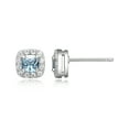 thumbnail image 6 of Forever Facets Women's Platinum over Sterling Silver Synthetic Spinel and CZ Stud Earrings, 6 of 6