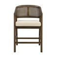 thumbnail image 2 of Noble House Wooden Frame Counter Stool Set of 2,Rattan Back with Rubberwood Frame,Beige+Walnut, 2 of 8