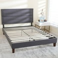 thumbnail image 2 of Queen Size Bed Frame, Modern Upholstered Platform Bed with Fabric Headboard, Heavy Duty Button Tufted Bed Frame with Wood Slat Support, Easy Assembly, No Box Spring Needed(Gray, Queen), 2 of 7