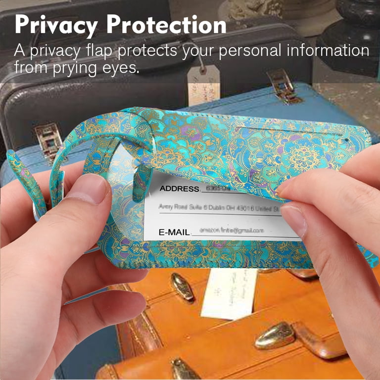 Fintie Luggage Tags, Vegan Leather Privacy Cover, 2 Pack photo 4