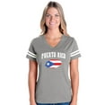 thumbnail image 1 of Womens Puerto Rico Flag Football V-Neck T-Shirt, 1 of 5
