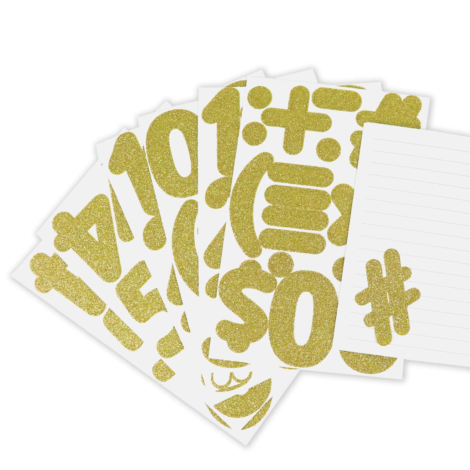 Recollections Gold Glitter Rounded Number Stickers, 12 Pack