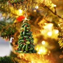 Stacked Christmas Tree Book Light Ornament Pendant - Acrylic Book Stack Christmas Decoration for Tree, Car, and Holiday Bookshelf Display