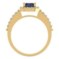 thumbnail image 4 of 1.92 ct Emerald Cut Simulated Blue Sapphire Halo Engagement Ring for Women in 18K Yellow Gold, 4 of 5