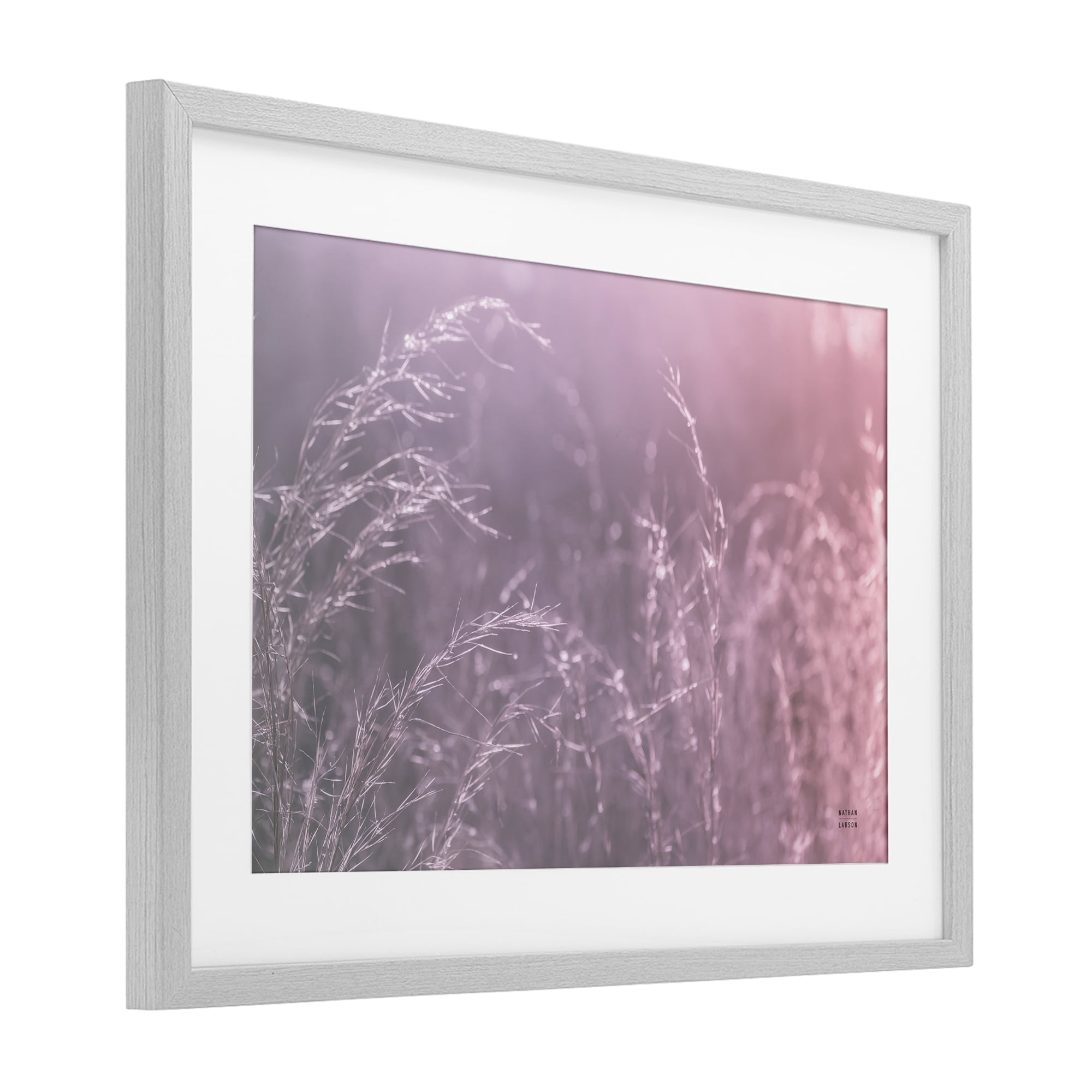 Stupell Industries Pink Meadow at Dawn Gray Framed Print Under Glass, design by Nathan Larson