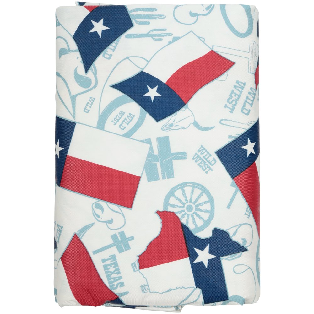 Mainstays Vinyl 60" x 102" Texas White & Blue Tablecloth