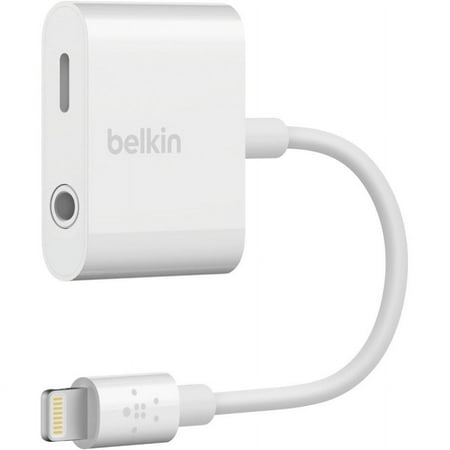 Belkin 3.5mm Audio + Charge Rockstar, iPhone Aux Adapter - White