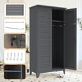 thumbnail image 2 of Metal Tool Storage Cabinet, Heavy-Duty Steel Garage Cabinet with Pegboard & Adjustable Shelves, Ample Storage for Garage Warehouse Garden Office Living Room Bathroom Utility Room, 2 of 9