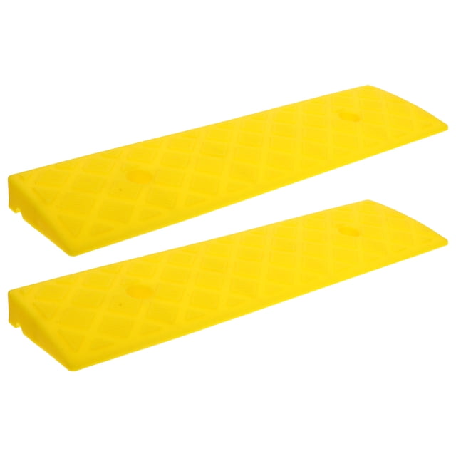 CHICHUMID 2Pcs Plastic Ramp for Doorway Threshold Ramp Yellow Step Climbing Damage-resistant