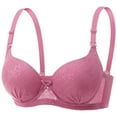 thumbnail image 2 of HomeDM Womens Wireless Push Up Bras Comfort Supportive Seamless T-Shirt Bra No Underwire Everyday Bra, Purple, 34A-B, 2 of 9