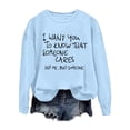 thumbnail image 5 of Ediodpoh Women's Casual Solid Color Loose Fit Long Sleeve Letter Print Round Neck Pullover Hoodies for Women Light Blue S, 5 of 5
