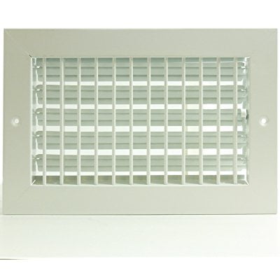6 X 4 Adjustable AIR Supply Diffuser White Grille Register High Airflow Outer Dimensions: 7.75w X 5.75h HVAC Vent Cover Sidewall or Ceiling