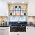 thumbnail image 5 of Yayeee Kitchen Curtains Tier Pair Light Filtering 27"x24" Rod Pocket Short Cafe Window Panel, Colorful Checkered Pattern, 5 of 7
