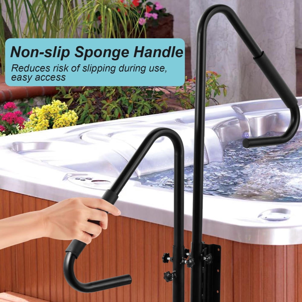 Kagrote Adjustable Hot Tub Rail, 57.87x19.69 Inch Non-Slip Handgrip for Pools/Spas, 600lbs Weight Capacity