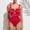 Red, variant on Women's One Piece Swimsuit with Conservative Covering Lace Up Skirt Big Bow Bikini Set for Summer Beach Wear