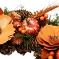 thumbnail image 6 of Northlight Shaved Wood Flowers with Gourds Small Artificial Fall Harvest Wreath - 13.25", 6 of 9