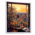 thumbnail image 2 of Designart "Sunset Florals through Italian Windows IV" Floral Framed Wall Art - Traditional Orange Window Entryway Framed Wall Art Print, 2 of 6