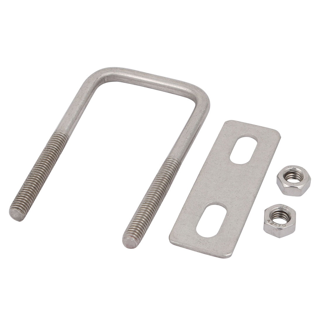Frame Plate 2 Set Square U-Bolts Carbon Steel M6 with Nuts Round Washers