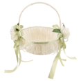thumbnail image 1 of Wedding Tabletop Handheld Flower Basket Bridal Flower Girl Basket White Storage Handheld 1Pcs, 1 of 4