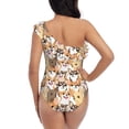 thumbnail image 5 of Sikiie Cute Puppy Print Women One Piece Swimsuits Tummy Control One Shoulder Bathing Suits Ruffle Swimwear, From S to XXL-XX-Large, 5 of 6