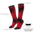 thumbnail image 5 of Women's Knee High Socks Albania Flag Thermal Soft Knee Long Socks, 5 of 7