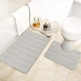 thumbnail image 5 of 100Fens Memory Foam Bath Mat Set Bathroom Rugs Practical For 2 Pcs Toilet Mats Soft Comfortable Water Absorption Non-Slip Thick Machine Washable Easier To Dry DarK, 5 of 6
