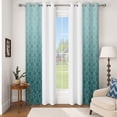 thumbnail image 5 of Ombre Teal Damask Blackout Curtains For Bedroom,Room Darking Thermal Insulated Window Drapes,Grommet Top,84 inch Length,2 Panels, 5 of 8