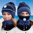 thumbnail image 4 of Autumn And Winter Thickened Warm Hat For Women, Protect The Ears And Neck, Breathable Three-piece Set Riding Head Knit Hat, 4 of 5