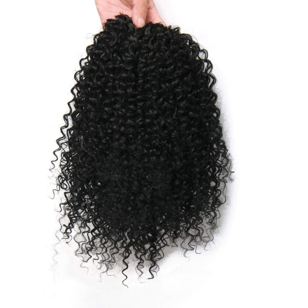 10 Inch Synthetic Drawstring Ponytail Hairpieces Natural Black Afro Kinky Curly Ponytail Hair Extension for Black Women
