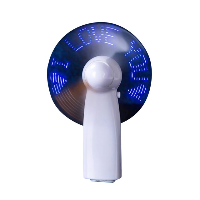 Ventilador portátil mini de mano Chicmine con luz LED y diseño romántico de amor, ideal para el verano.