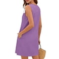 thumbnail image 5 of STETMN Women's Sleeveless Tank Dress Hollow Crewneck Solid Dresses Casual Summer Knee Length Dress, 5 of 7