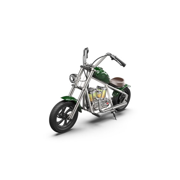 HYPER GOGO Challenger 12 Deluxe - Moto pour Enfant Verte avec Intégration d'Application, 24 V, 160 W