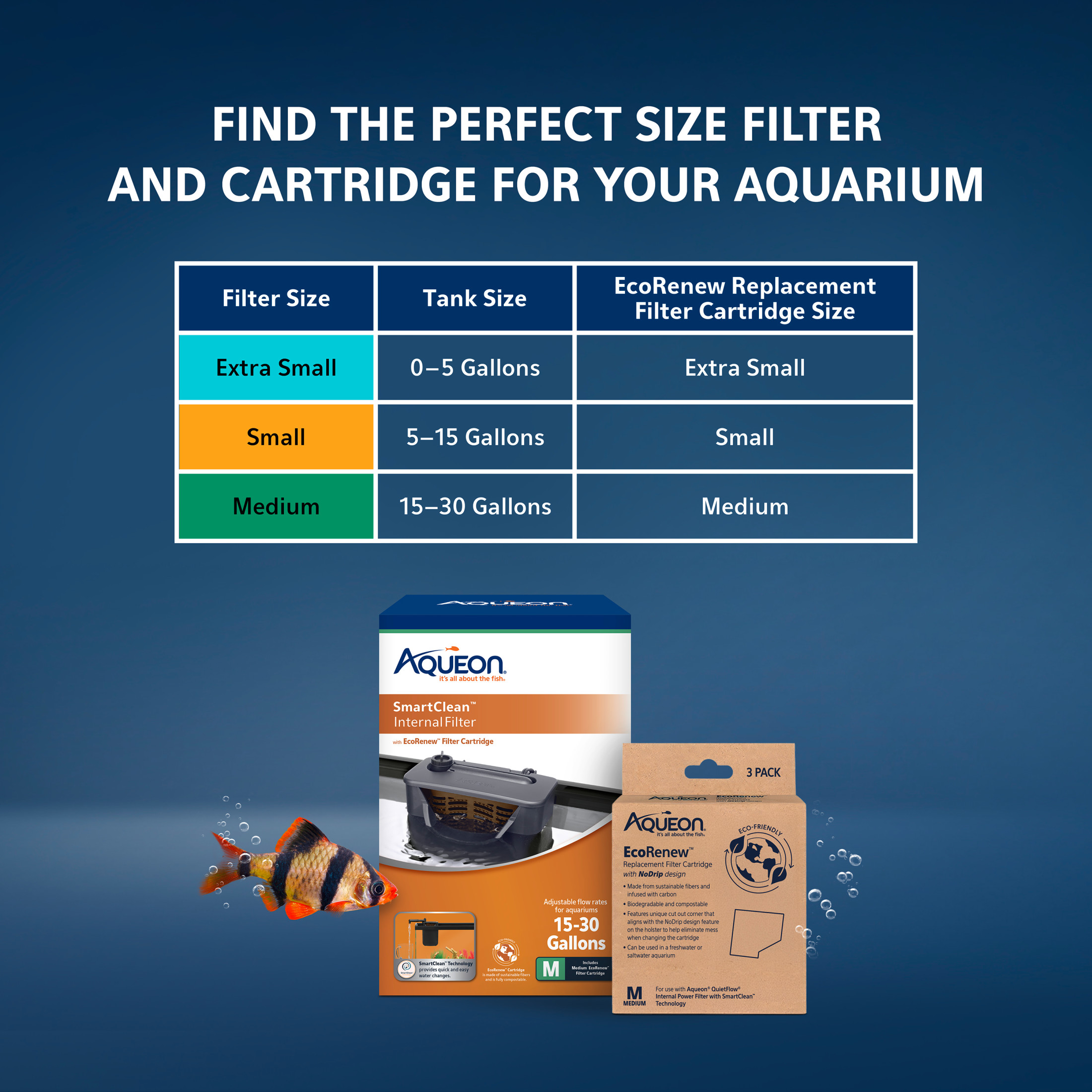 Aqueon QuietFlow Internal Filter with SmartClean Technology Medium