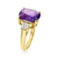 thumbnail image 5 of Ross-Simons 4.00 Carat Amethyst Ring With .50 ct. t.w. Lab-Grown Diamonds in 18kt Gold Over Sterling, Women's, Adult, 5 of 5