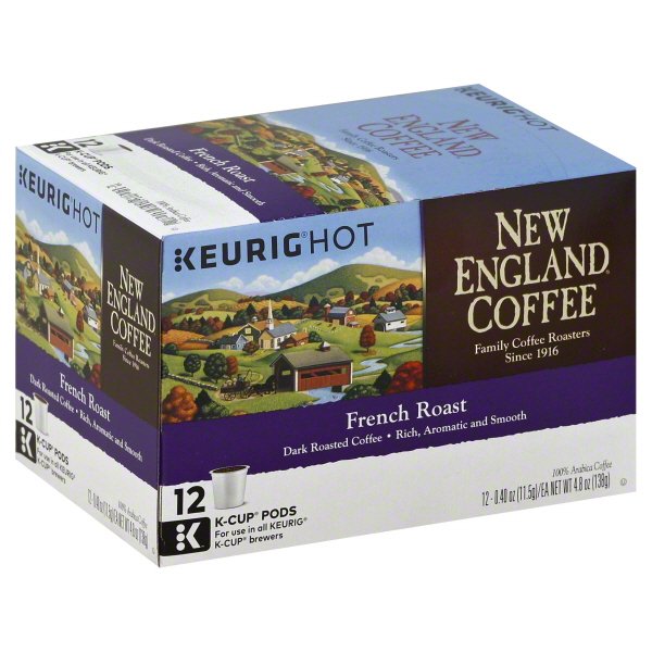 Keurig Hot New England Coffee French Roast KCup Pods, 0.40 oz, 12