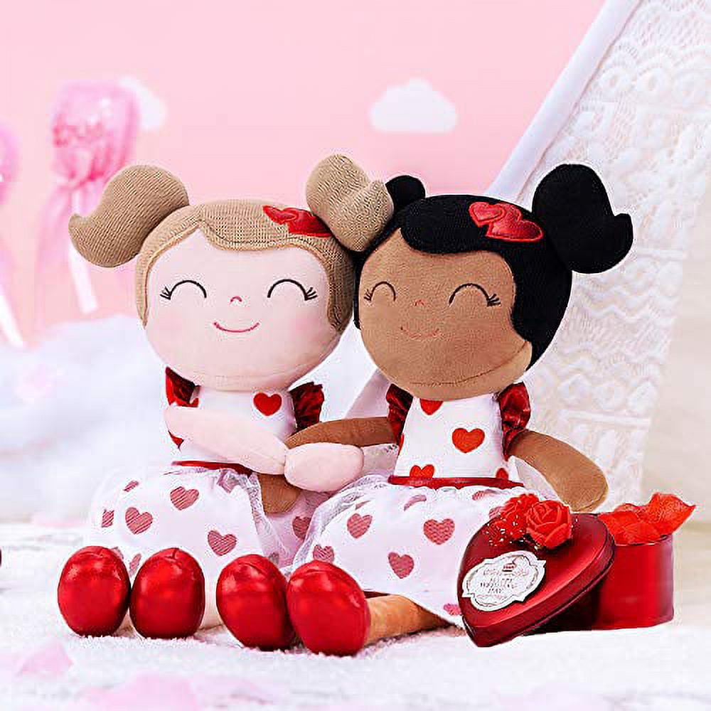 Gloveleya Baby Doll Baby Girl Gifts Soft First Baby Doll Plush Dolls Red Heart 16 Inches with Gift Box