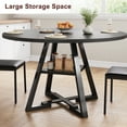 thumbnail image 5 of LAFGUR 47" Round Dining Table for 4,Wood Kitchen Dining Room Circle Dinner Pedestal Table ,Black, 5 of 9