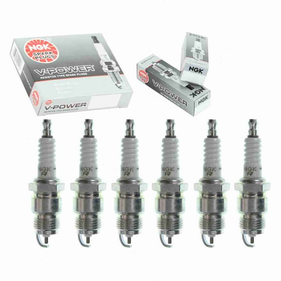 6 pc NGK V-Power Spark Plugs compatible with Ford E-350 Econoline 4.9L L6 1987-1996
