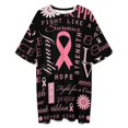 thumbnail image 3 of Breast Cancer Pink Ribbon Sleepshirts For Sleeping Travels Loose Sleepdress Pajama Dress Soft Nightdress Sleepwear, 3 of 7