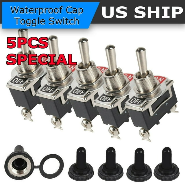 5X Toggle SWITCH ON/OFF Heavy Duty 15A 250V SPST 2 Terminal Car Boat ...