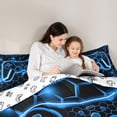 thumbnail image 5 of Castle Fairy Kids Hexagon Gamer Full Size Comforter Sets,Abstract Stripes Bedding Sets, 5 of 8