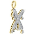thumbnail image 2 of 10K Yellow Gold Diamond X Initial Bubble Drip Pendant Pave Dome Charm 0.61 CT., 2 of 6