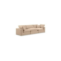 Meridian Furniture Comfy Beige Velvet 3-Pc. Modular Sofa