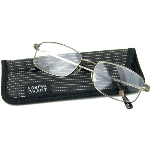 Foster Grant Men's T10 Reading Glasses, Silver